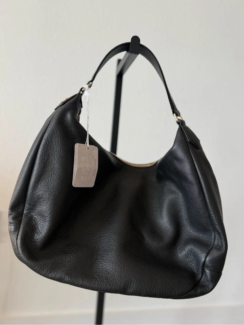 NWT Jimmy Choo Black Bets Shoulder Bags Leather $1,495